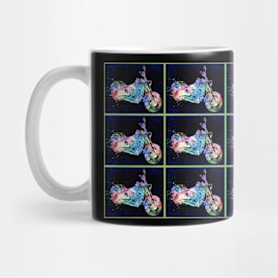 Motorcycle : Pop Art Abstract Whimsical Surreal Collage Print Mug